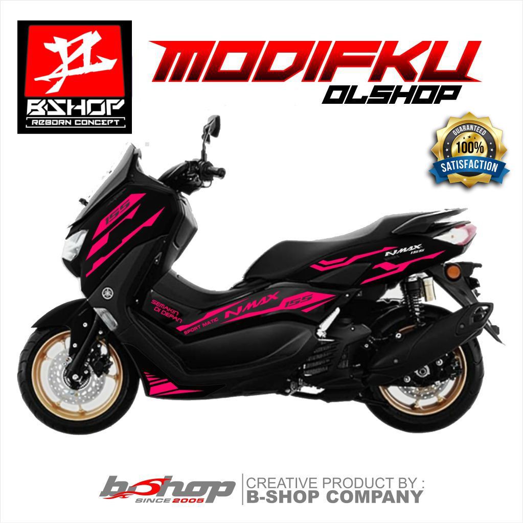 Stiker Decal Full Body Yamah Nmax Motif Grapis Pink