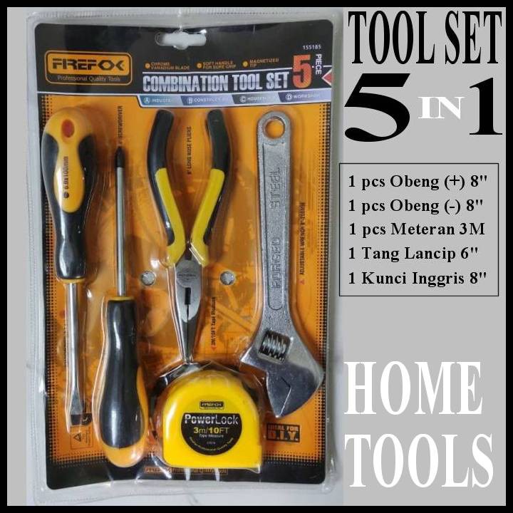 OBENG SET TOOL KOMBINASI cutter palu kambing tang kunci inggris meteran FIREFOX WELLBORN ROWTON