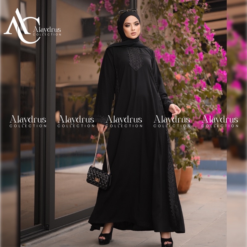 Baju Muslim Abaya Bordir Gamis Maxi Dress Arab Saudi Bordir Zephy Turki Umroh Dubai Turkey India 529