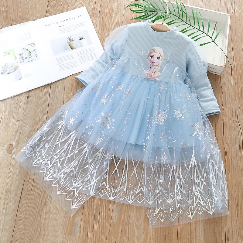 Dress Frozen Anak Gaun Pesta Ulang Tahun Baju Anak Princess Import