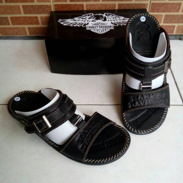 Promo Sandal Pria cowok Kulit Asli cibaduyut Murah