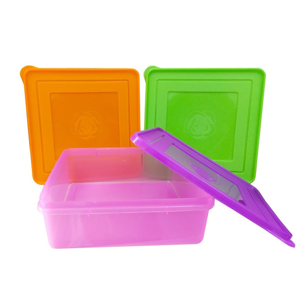 Kotak Makanan Plastik Toples 3L Isi 3 Pcs / Food Container Box - Warna