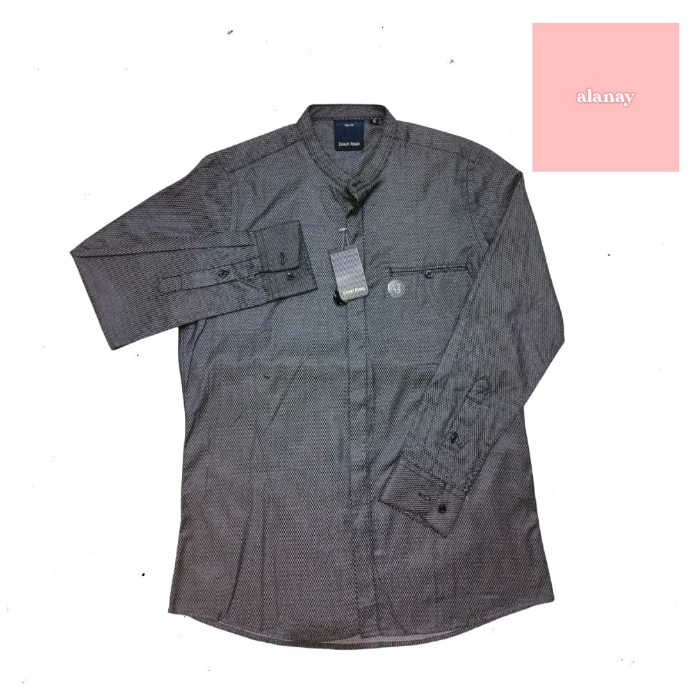 TERMURAH KEMEJA KOKO STANLEY ADAMS KURTA PAKISTAN BIRU NAVY LENGAN PANJANG SLIM FIT DEWASA CASUAL FO