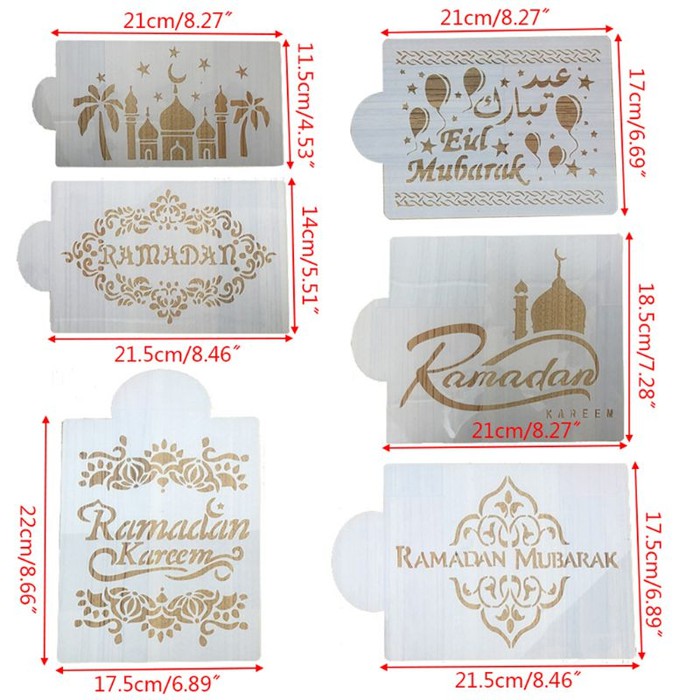 Plastic Stencil - Eid Mubarak Theme