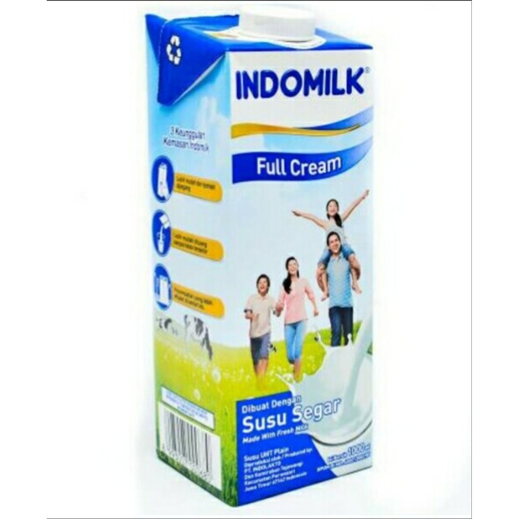 Susu cair indomilk uht full cream 1liter