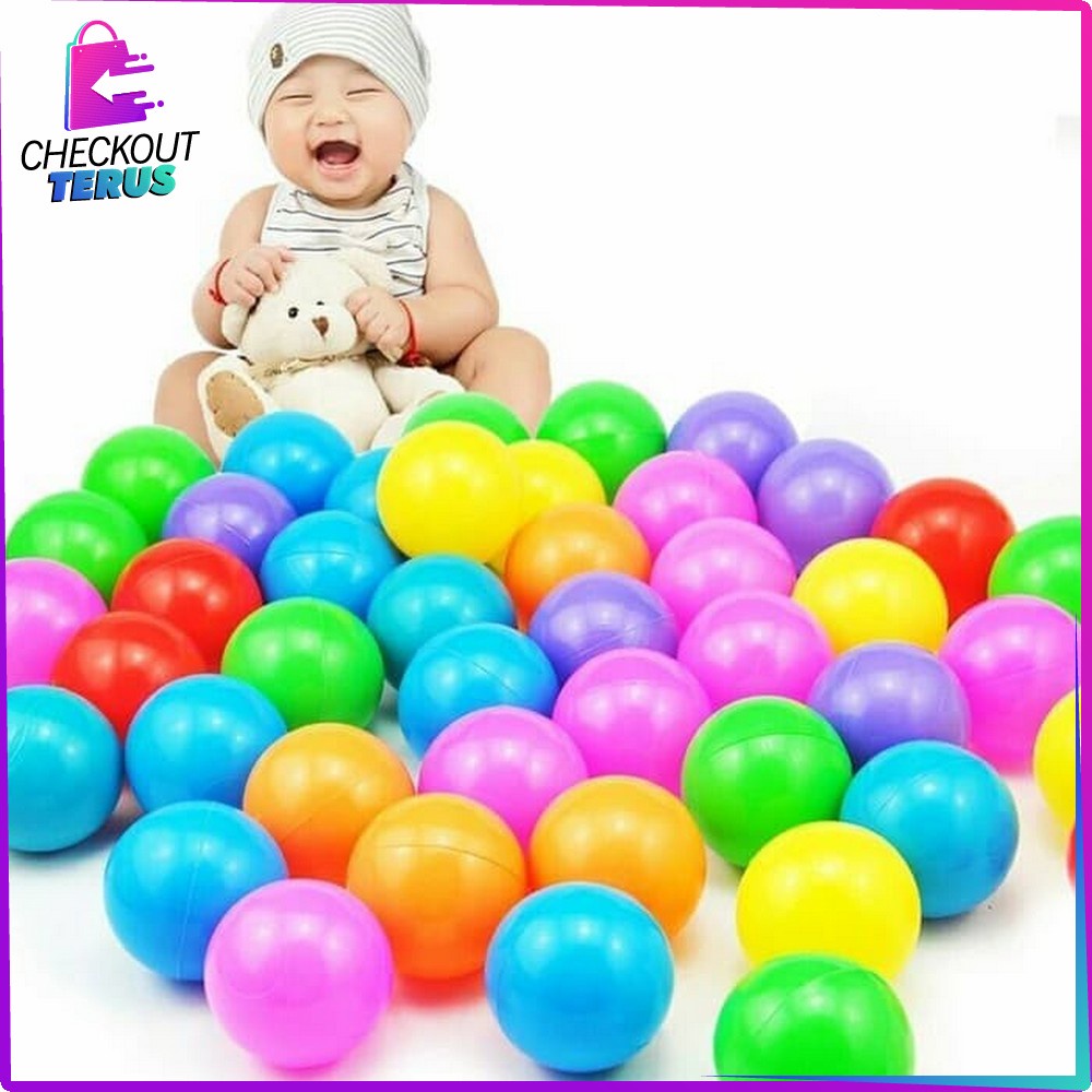 CT M28 Mainan Mandi Bola Plastik Warna Warni Isi 50PCS Untuk Tenda Keranjang Mandi Kolam Anak Pretend Play SNI