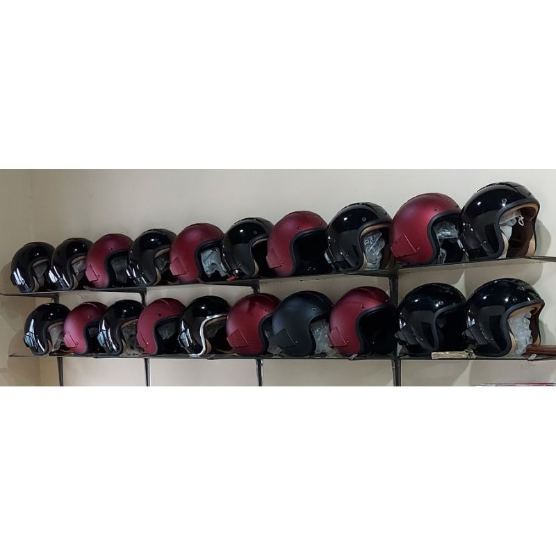 Helm Robot Merah Maroon Dop dan Hitam Gloss