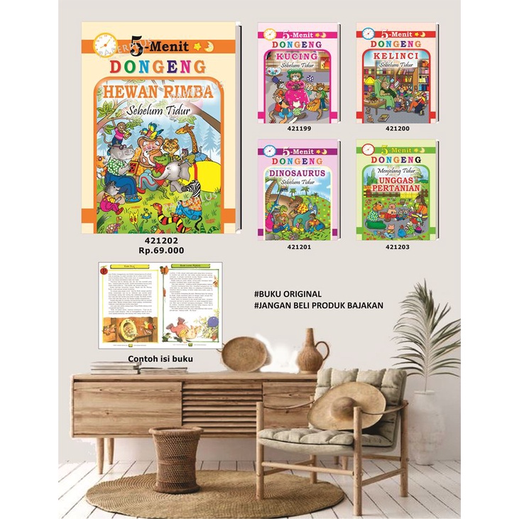 Buku Cerita - 5 Menit Dongeng Hewan Rimba Sebelum Tidur -HC