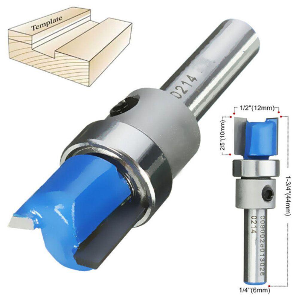 Lanfy Router Template Mortise 1PC Flush Cutter Router Bits Dia 1per2 &quot;X Tinggi 2per5&quot; Woodworking Mortise/Template