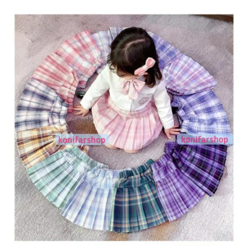 Rok lipit anak rok anak perempuan lipit korea anak fhaishon anak rok anak perempuan 1 sampai 8 tahun
