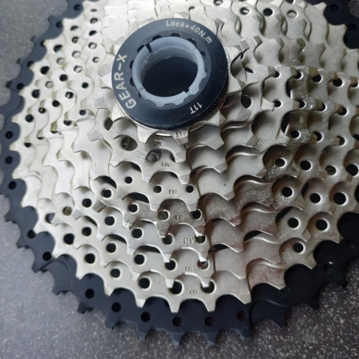 Sproket cassette GEAR-X 9 speed 11-42T silver sproket sepeda