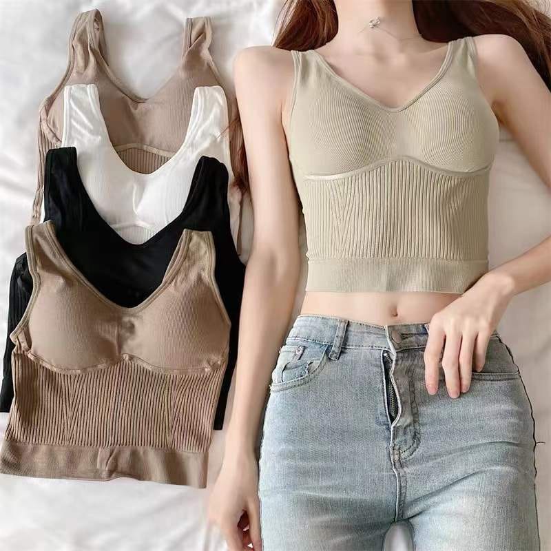 PROMO Tank Top Bra crop 8811 Pakaian Dalaman Wanita TankTop Panjang dengan Busa Bahan Premium