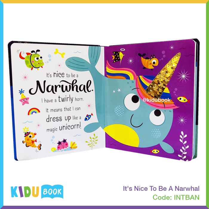 Buku Cerita Bayi dan Anak It's Nice To Be A Narwhal Kidu Baby