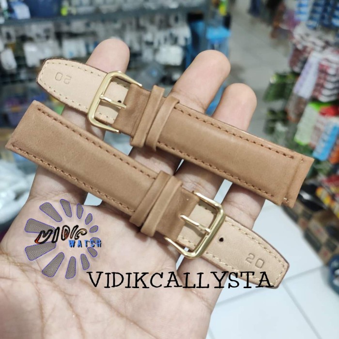 TALI JAM TANGAN KULIT BAGUS 20MM STRAP LEATHER 2 CM COKLAT BLUDRU