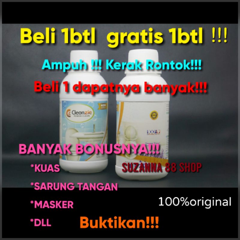 Pembersih kerak Cleanzie power clean beli 1btl gratis 1btl +bonus2 lainnya