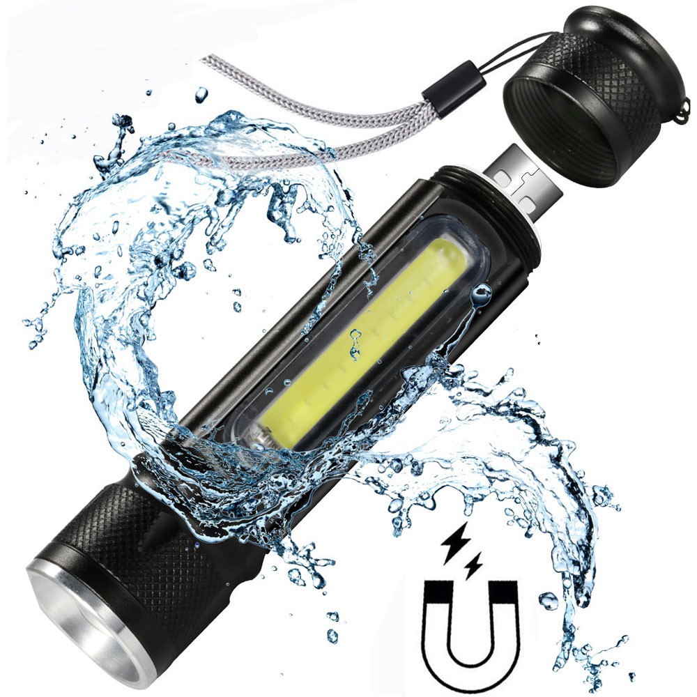 TaffLED Senter LED Lantera USB Rechargeable + COB 2300 Lumens