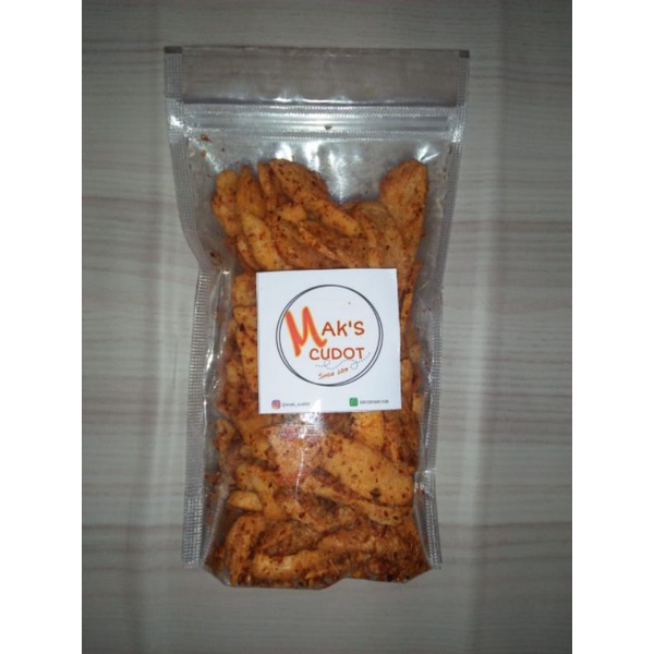 

otak otak pedas/keripik pedas/cemilan gurih kriuk/murah meriah mak_cudot 100gr