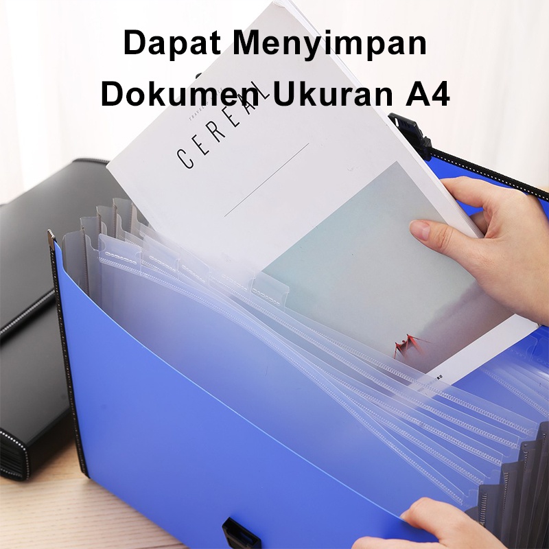 Deli Map Dokumen 13 Lapisan Tas Dokumen A4 Tas File Dokumen Tahan Air Expanding File