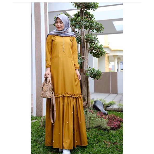 PROMO  ZAHWA MAXI DRESS / PEVITA DRESS Amelia mutiara tabur TERBARU