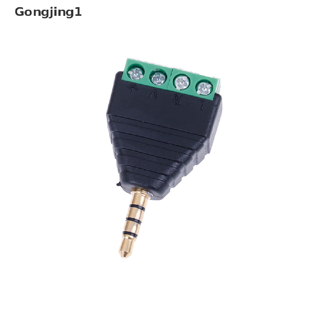 Gongjing1 Konektor Kabel Jack Audio Stereo Av 4-pole 3.5mm Male 4-pin