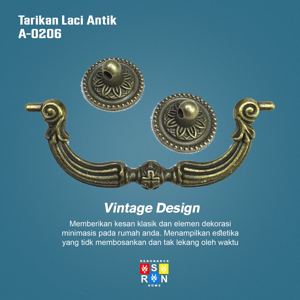 Tarikan Laci Antik Vintage A-0206 / Antique Drawer Handle Resonance Home