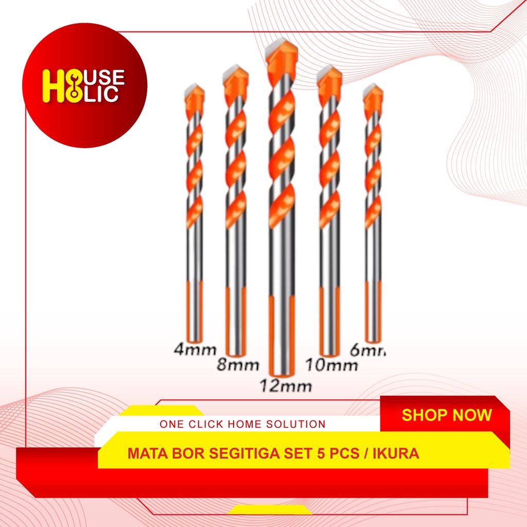 Mata Bor Multifungsi Set 5 pcs / HSS Triangle Tipped Drill Bit