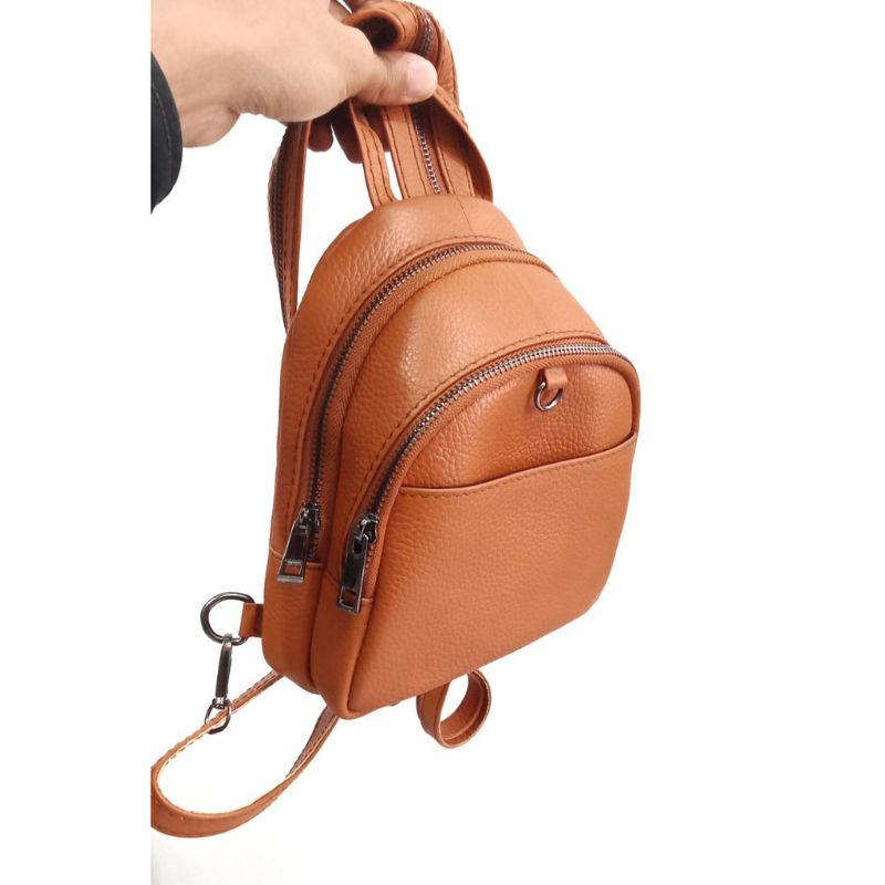 Tas Ransel Mini Wanita - Kulit Sapi Asli - Tas Wanita - Tas Backpack Mini - Asli Kulit Papirut Garut