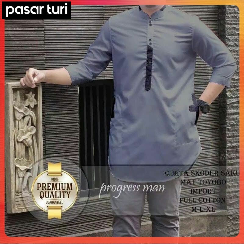 [ORIGINAL] TERBARU KOKO PRIA KURTA LENGAN 3/4 FASHION TERLARIS KEMKO MODERN BAJU MUSLIM DEWASA