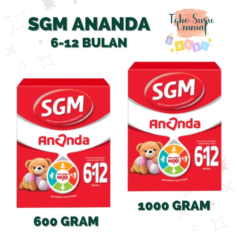 SGM Ananda Tahap 2 Susu SGM Ananda 6-12 Bulan SGM Ananda 600 gram 1000 gram