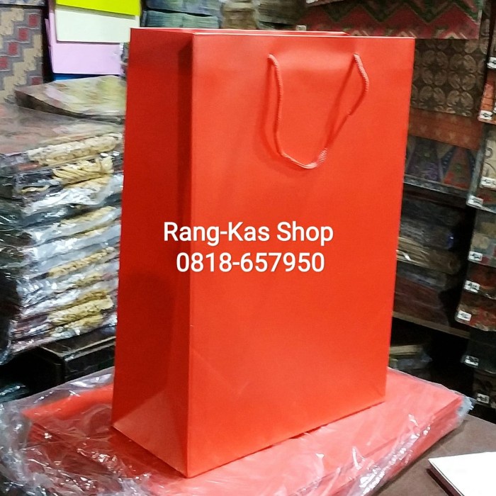 

BISA BAYAR DITEMPAT Paperbag MERAH XL karton Duplex Tebal