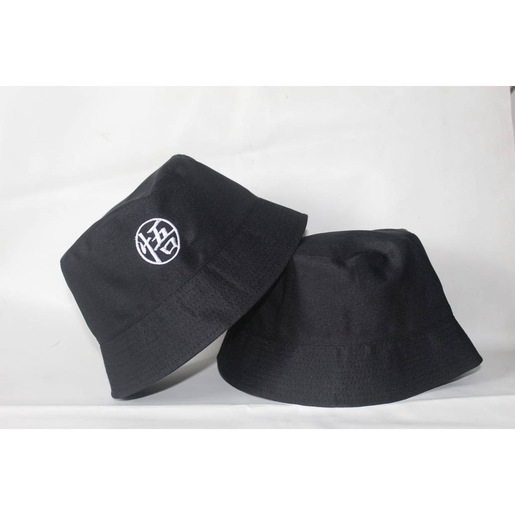 Topi Bucket Bordir motif bulat korean keren kekinian Fashion Aksesoris unisex.