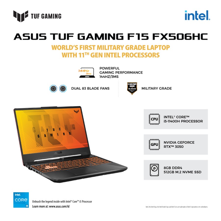 ASUS TUF Gaming F15 FX506HC-I535B6G-O - Eclipse Gray