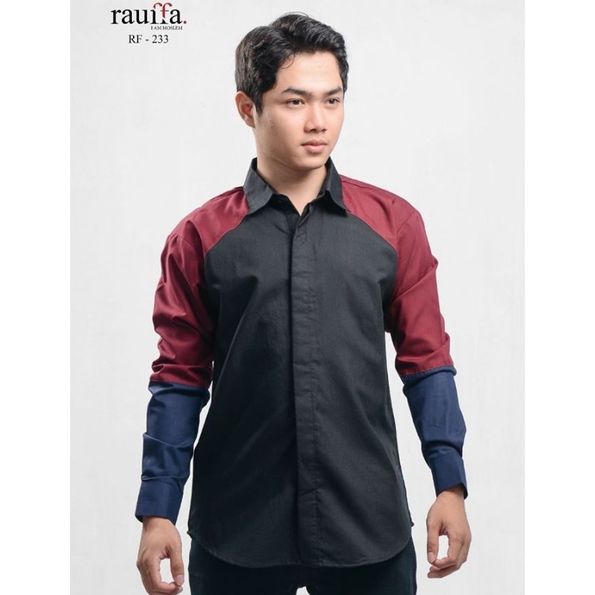 Baju Koko Pria Lengan Panjang Rauffa