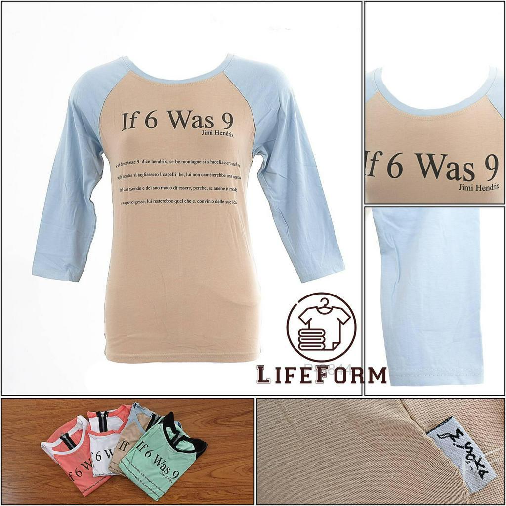 [P9844] Kaos Oblong wanita Lengan 7/8 Misoka