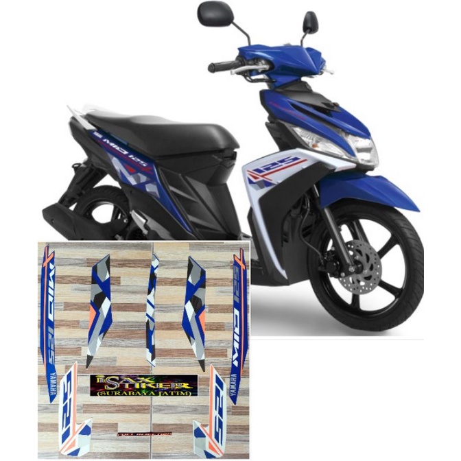 striping original Yamaha Mio M3 warna biru tahun 2016