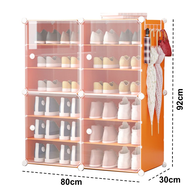 Rak Sepatu Anti Debu Layer rak sepatu plastik Tebal Shoe Rack Portable Serbaguna Kotak Sepatu Portab box sepatu rak sepatu minimalis - Worldhome