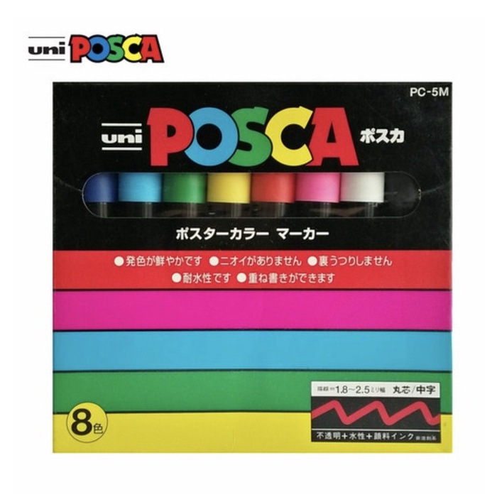 

Gilaa!!! Uni Posca Pc-5M Marker Pen - Medium Tip Set 8 [Per 1 Set] Hemat