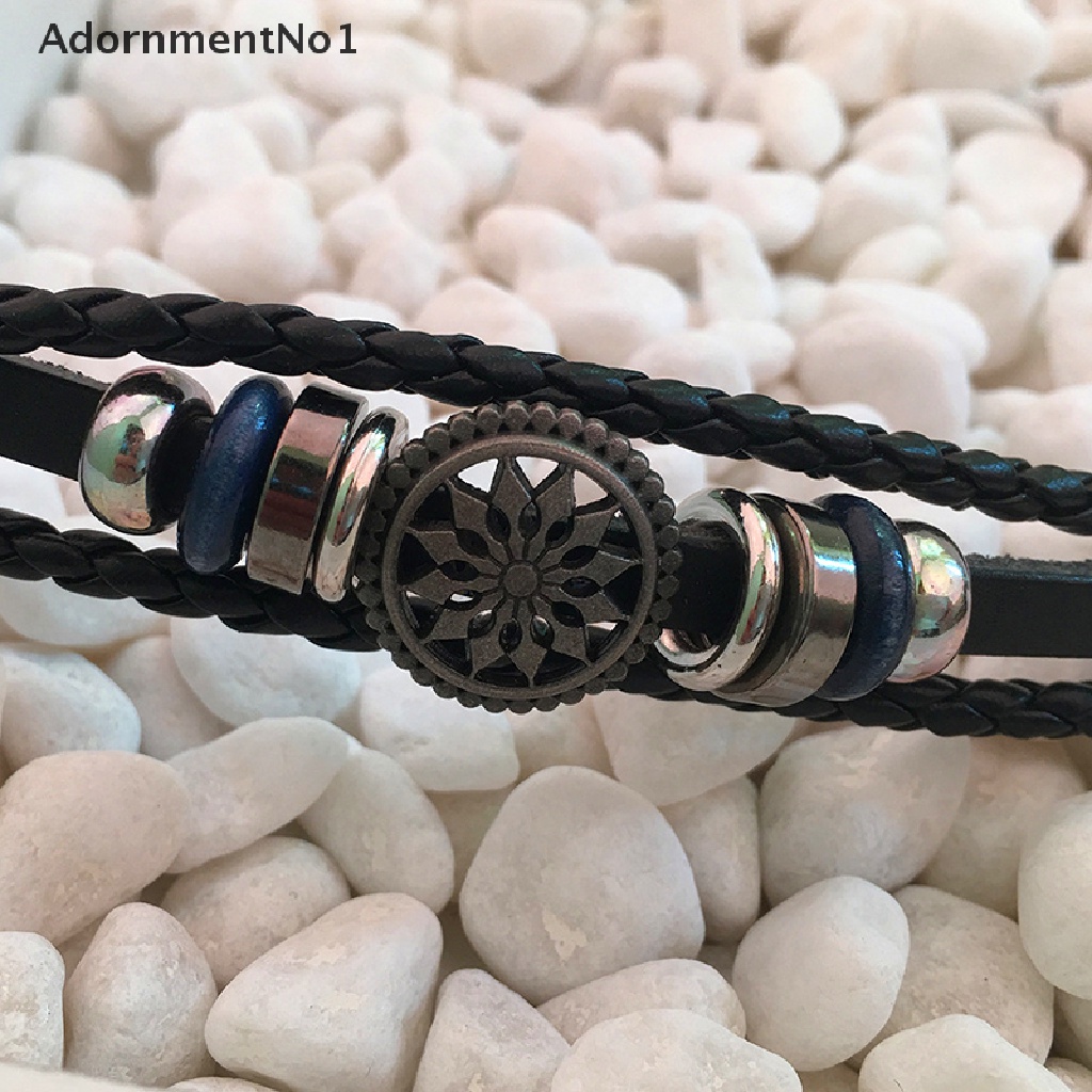 (AdornmentNo1) Gelang Tangan Kulit PU Motif Infinity Gaya Punk Vintage Untuk Pria / Wanita