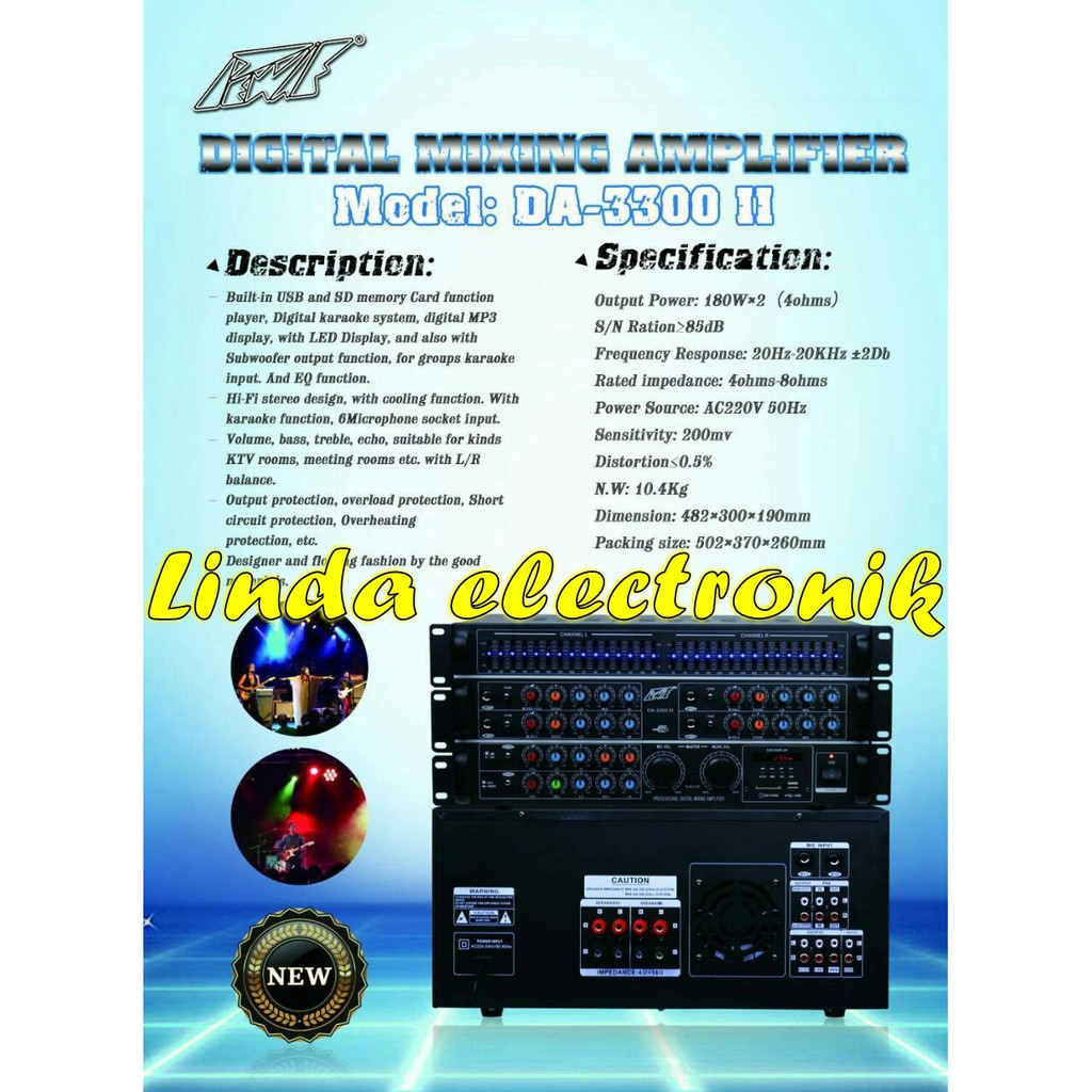power amplifer pewie da3300ll da 3300ll da3300 ll original