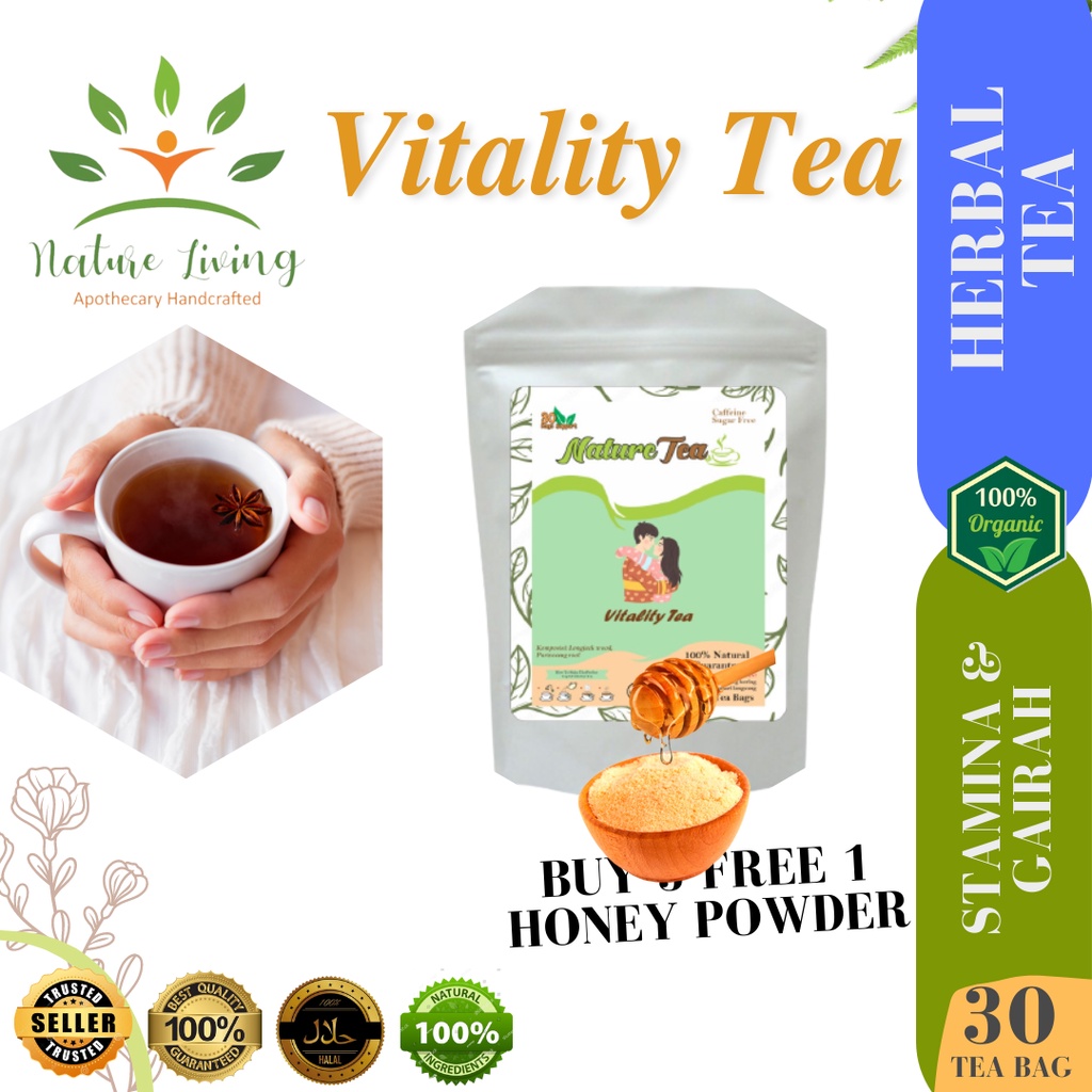 

Premium Teh Celup Vitalitas (Vitality Herbal Tea) isi 30 tea bag (kantong teh) - Nature Tea by Nature Living