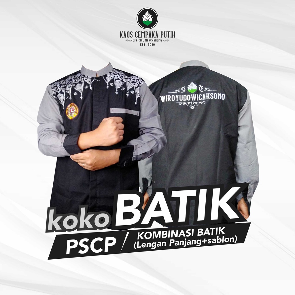 Baju Koko Muslim PSCP-kombinasi Lengan Panjang - Kemeja Koko warga pscp