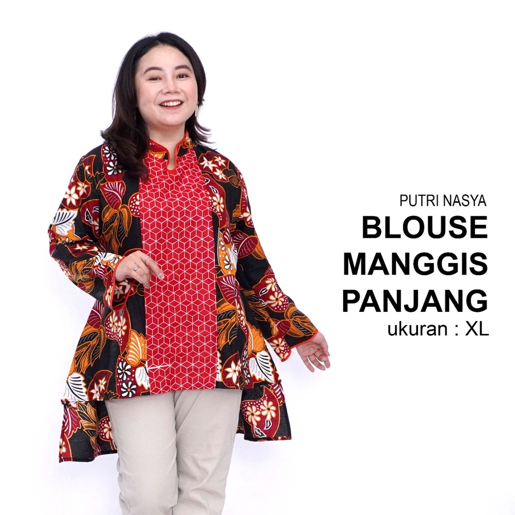 Atasan Batik Blouse Big Size Wanita LD 140 Jumbo L-XL-2L-3L-4L-5L-6L-7L Model Blus Big Kantor Seragam Batik / atasan jumbo blus kerja