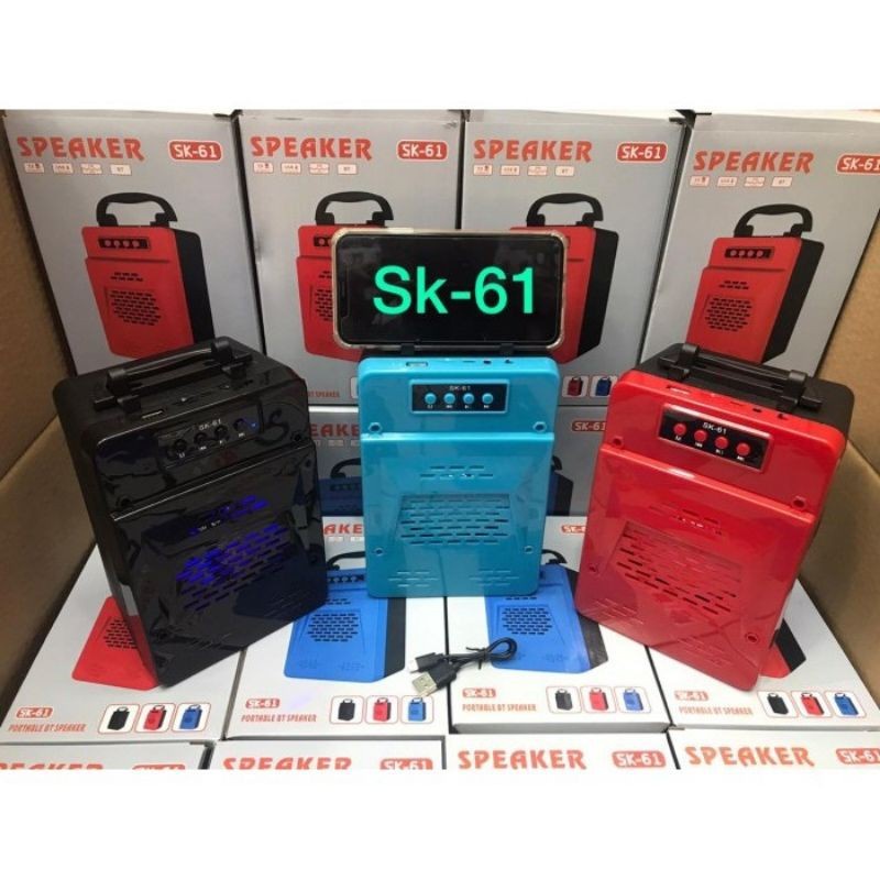 Speaker Bluetooth SK-60 61 + MIC Music Box BASS support TF Card USB AUX SK60 SK61 PORTABLE SPEAKER MUSIC BOX BLUETOOTH