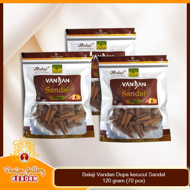 Dupa/ Hio wangi Balaji Vandan Dupa kerucut sandal 120 gram (70 pcs)