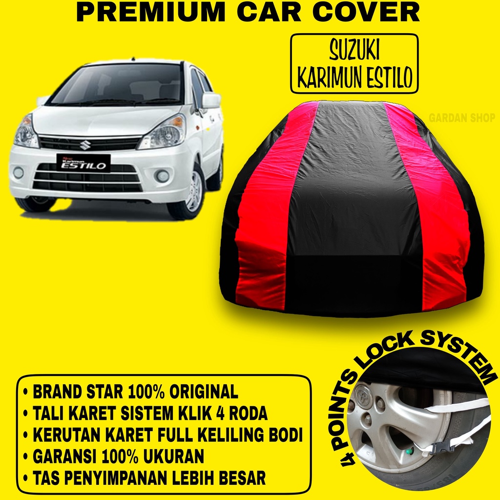 Body Cover SUZUKI KARIMUN ESTILO Sarung Strip MERAH Penutup Pelindung Bodi Mobil Suzuki Karimun Estilo PREMIUM