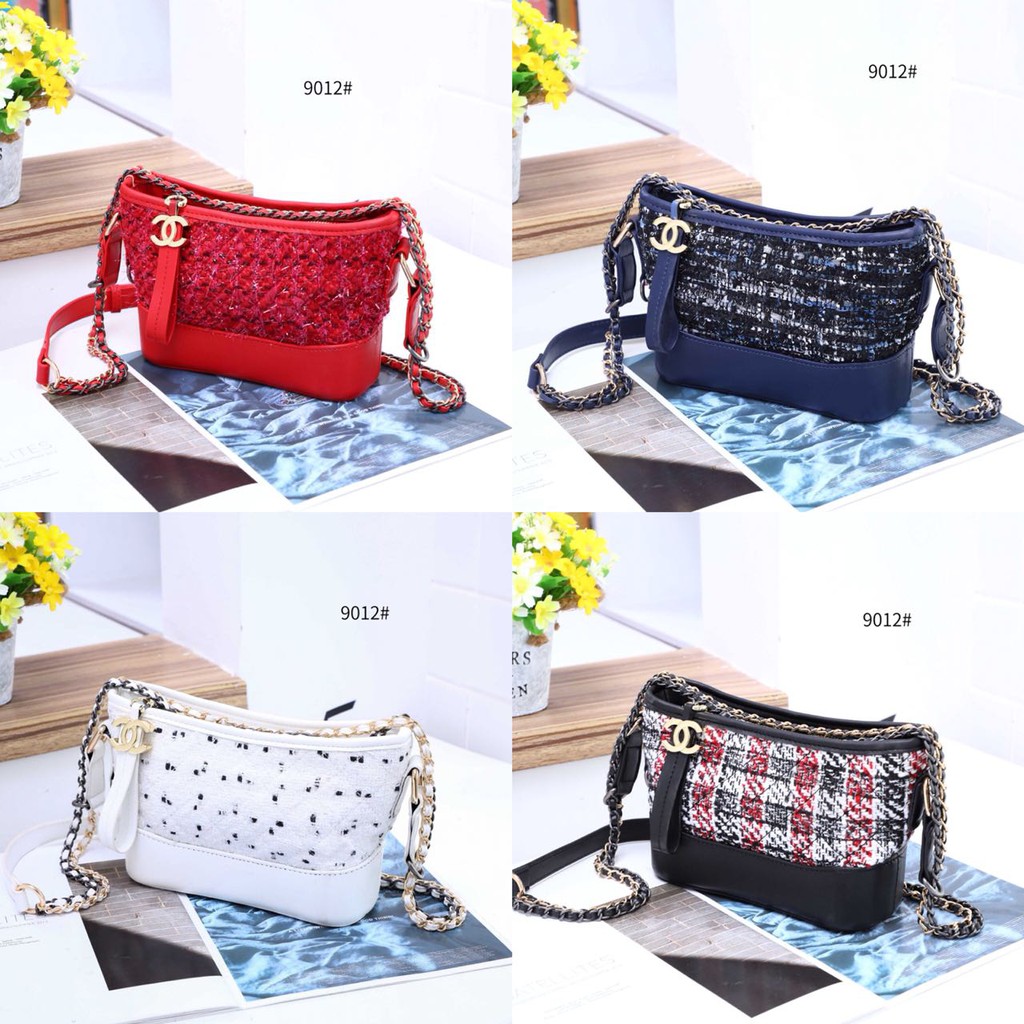 TAS WANITA-TAS IMPORT- Chanel Gabrielle Tweed Bag #9012