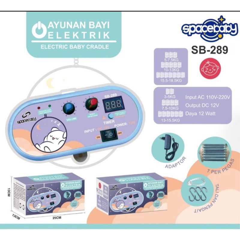 Spacebaby mesin ayunan elektrik SB 289 / Mesin ayunan bayi Spacebaby SB-289