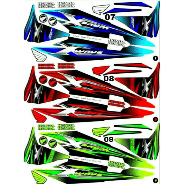 Sticker striping vareasi Thailand revo 100 2007 2010 wave x