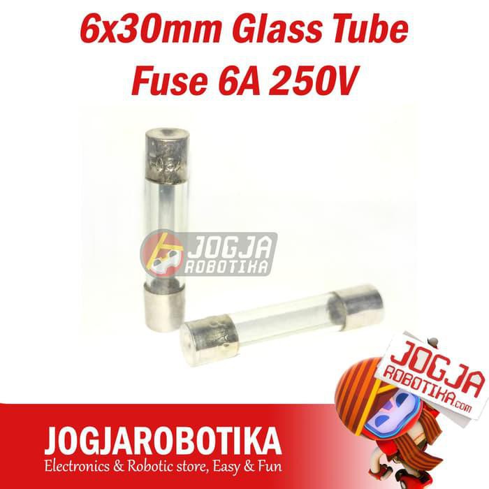 Sekring 6x30mm Glass Tube Fuse 6A 250V