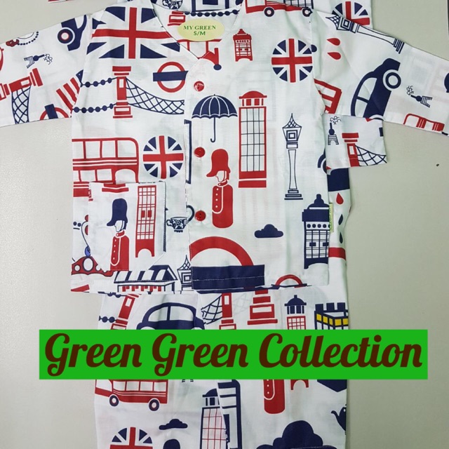 Piyama katun anak full print (1-10th)
